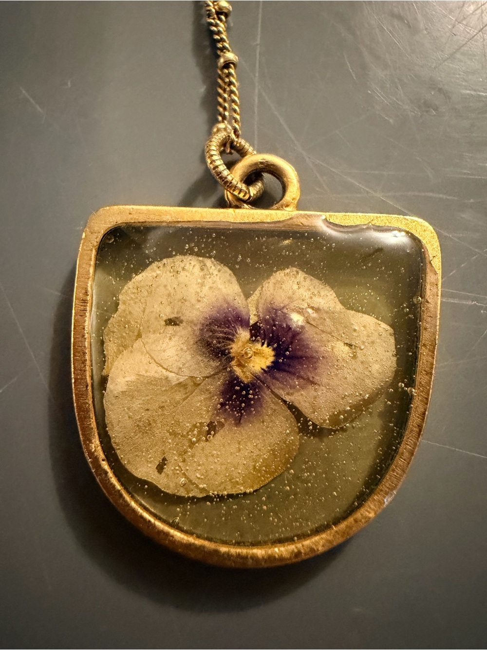 Everlasting Blooms by Flora Petal Farms Gold Flower Pendant Necklace